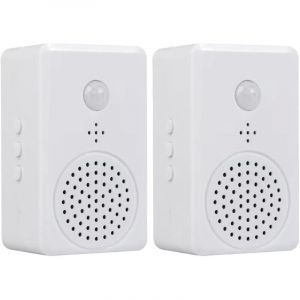 Lot de 2 lecteurs sonores de bienvenue avec d&eacute;tecteur pour entr&eacute;e de magasin,[12 mod&egrave;les de batteries &agrave; commande vocale]