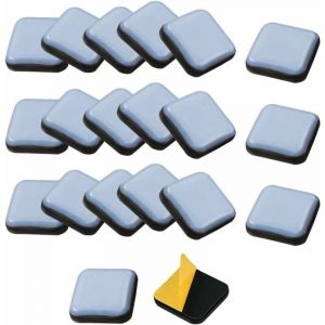 Cyslmuk - Pack de 24 patins pour meubles autocollants, patins carrés en Téflon 25×25 mm, pour chaises, canapés, bureaux, tables, fauteuils
