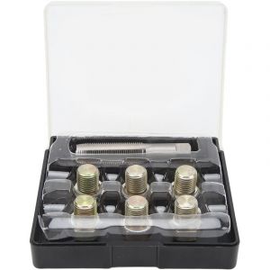 Jeffergarden Kit de r&eacute;paration de filetage de bouchon de vidange d'huile, Kit d'outils de refiletage de vis de carter d'huile M13 X 1.5mm 13 pi&egrave;ces