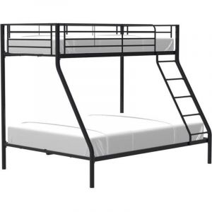 Les Tendances - Lits superposes en metal - Noir - Sommiers inclus - 90/140 x 190 cm - bruce