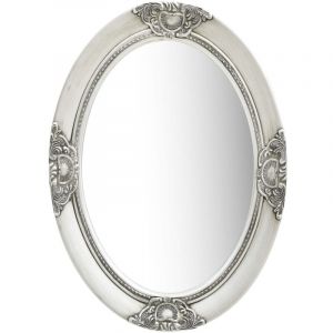 Miroir mural style baroque 50x70 cm argent&eacute; pwfn88571 DESIGN IN