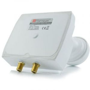 LNB Monobloc Twin - OPTICUM - 6&deg; - Double t&ecirc;te - 2 sorties - Faible bruit 0,1dB