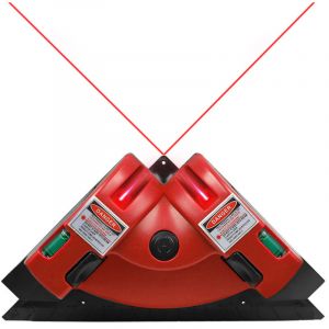 Jeffergarden Niveau de projection laser &agrave; angle droit Bo&icirc;tier en plastique int&eacute;gr&eacute; Ligne verticale horizontale infrarouge pour carrelage rouge