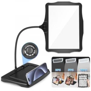 10X Rechargeable Lampe Loupe sur Pied, Lampe Loupe de Bureau Flexible &agrave; Col de Cygne 50 LED, Grande Loupe Eclairante pour la Lecture, la Couture,