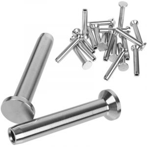 Lot de 20 embouts &agrave; sertir &agrave; boule en acier inoxydable de 1/8' pour garde-corps de terrasse, quincaillerie de garde-corps invisible pour poteaux en