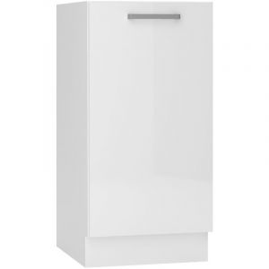 Meuble bas de cuisine avec 1 porte coloris blanc - longueur 40 x profondeur 44,60 x hauteur 82 cm
