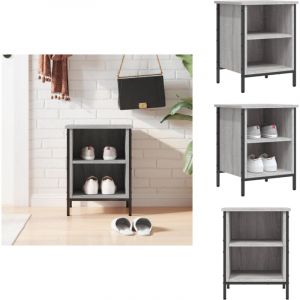 Armoire &agrave; chaussures sonoma gris 38x35x50 cm bois d'ing&eacute;nierie - Meuble &agrave; Chaussures - Rangements Chaussures - Armoire Chaussure - Rangement Entr&eacute;e