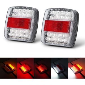 Feu Arriere Remorque LED Feux Remorque LED 12V Feux Stop/Clignotants/Feux Plaque d'immatriculation/Lumi&egrave;res de Conduite Etanche Multifonctionnel pour