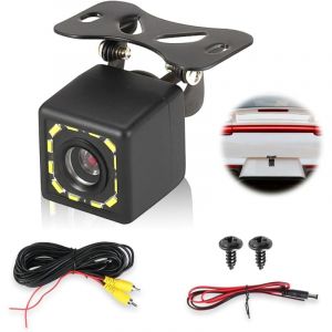 Camera De Recul Voiture 170&deg; Grand Angle, Super Vision Nocturne avec 12 LED, Mini Cam&eacute;ra &eacute;tanche Ip67 pour Installation De Cam&eacute;ra De Recul pour