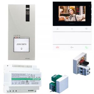 Kit Visiophone monofamiliale Comelit 2 fils People mainslibres et Quadra PL8461V