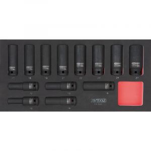 Ks Tools - Module de douilles longues à chocs 1/2'' 12 pans, 13 pièces - 713.1032