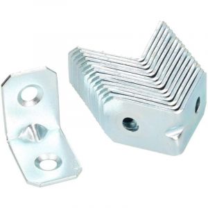 Kotarbau - Connecteur d'angle 25 x 25 x 18 mm - En acier - Équerre de construction - Trou de montage - Équerre de meuble - Galvanisé - Charge lourde