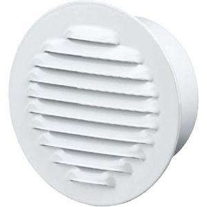Store Menuiserie - Grille d'aération à Persiennes, Aluminium, Blanche, Diamètre 150 mm, à Encastrer, Fabriquées en France