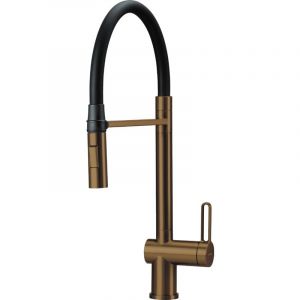 Deante - Robinet mitigeur d'évier de cuisine en acier inoxydable pvd bronze brossé avec double douche magnetic BRMC72M Bronze