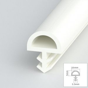 Joint d'&eacute;tanch&eacute;it&eacute; en caoutchouc pour cadre de porte ou fen&ecirc;tre en forme de D, joint en silicone &agrave; rainure, large 0,39 po, blanc, 5 m/16 pi