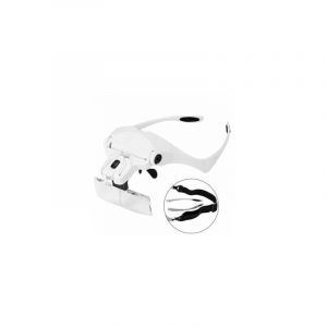Loupe en forme de lunettes avec 2 led, Loupe Eclairante Frontale pour Lecture,Tous Les Travaux de Précision,Réparations,Couture,Bijoux,Montres