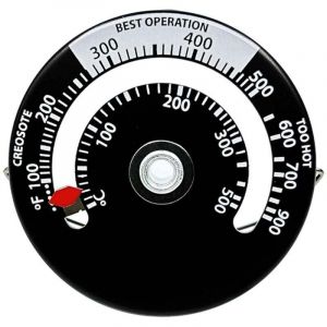 Thermom&egrave;tre de Po&ecirc;le Magn&eacute;tique Thermom&egrave;tre pour Po&ecirc;le &agrave; Bois Jauge de Thermom&egrave;tre pour Tuyau de Po&ecirc;le &agrave; Feu pour Tuyau de Chemin&eacute;e en Bois