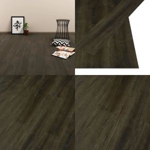 Vidaxl - Dalles de plancher autoadhésives 4,46 m² 3 mm pvc marron foncé - Carrelage Pvc - Dallettes De Sol - Parquet Imitation Bois - Revêtement De