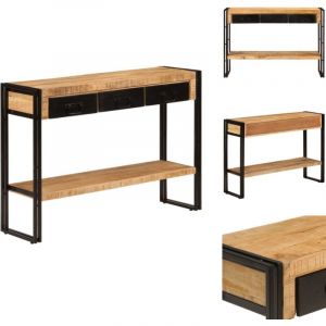 Table console 110x30x76 cm Bois de manguier solide - Table Basse Industrielle - Table D'appoint Vintage - Table Console Bois Massif - Meuble