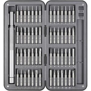 58 Pcs Kit Tournevis de Precision, Kit Tournevis T1 T2 T3 T4 T5, Etoile P2/5/6, Triwing Y000, etc, Acier S2, pour iphone, Laptop