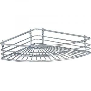&Eacute;tag&egrave;re d'angle Milano chrom&eacute;e 31,5 cm avec vis pour rangement salle de bain angle &eacute;tag&egrave;re murale salle de bain design en m&eacute;tal robuste et durable