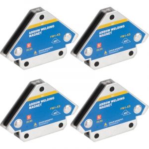 4PCS Aimant Soudure avec Force de Maintien 13kg/28LB Equerre de Soudage pour Angle de Positionneur Magn&eacute;tique 45 &deg; 90 &deg; 135&deg; Equerre Aimant&eacute; pour