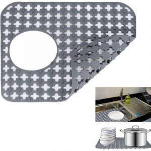 Tapis Evier Cuisine, Tapis d'&eacute;vier en Silicone Pliables Antid&eacute;rapants, Protege &eacute;vier de Cuisine, Tapis Fond Evier Cuisine pour &eacute;viers en Acier