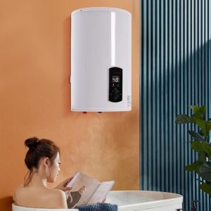 Chauffe-eau 2000 W - 50 l - Chauffe-eau &eacute;lectrique - &Eacute;cran LED horizontal - Chauffe-eau instantan&eacute; - Avec pommeau de douche - Pour cuisine, douche et