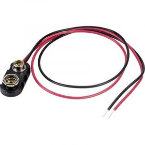 18-0097 Connecteur clip pression 1x 6LR61 (9 v) raccordement par empreinte pile 9V (l x l x h) 24.5 x 11.8 x 7.3 mm X374901 - Tru Components