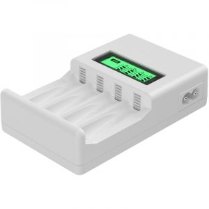 Chargeur de Piles, Chargeur Piles Rechargeable Charge, Chargeur de Piles AA et AAA 4 Slots, Chargeur de num&eacute;rique et Intelligent, Charge Rapide,