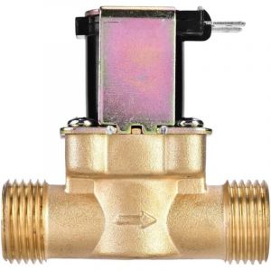 Lectrovanne &eacute;lectrique en laiton, 1/2 '&eacute;lectrovanne d'eau normalement ferm&eacute;e dc 24V, &eacute;lectrovanne magn&eacute;tique &eacute;lectrique pour le contr&ocirc;le de l'eau