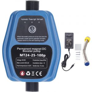 Surpresseur d'eau 100 W 24 V 25 L IP56, pompe de douche automatique &agrave; d&eacute;tection intelligente, prise UE 100-240 V