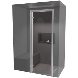 Desineo - 150 x 90 - Hammam kit de construction cabine de douche premium &agrave; carreler avec g&eacute;n&eacute;rateur vapeur