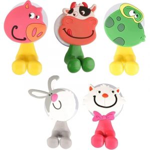 Support brosse à dents ventouse mural salle de bain lot 5 sans perçage