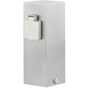Ledino - Prise ext&eacute;rieure 2 voies poteau inox jardin distributeur d'&eacute;lectricit&eacute; terrasse 1179000001015