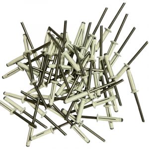 250 rivets etoiles trilobes blancs de 4.8 x 24