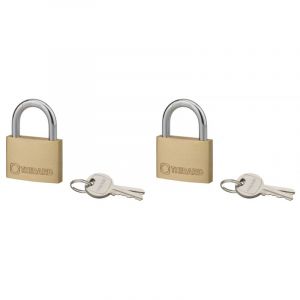 Lot de 2 cadenas Type1+, 45mm, anse acier, 2 cl&eacute;s/cadenas, s'entrouvrant avec la m&ecirc;me cl&eacute; - THIRARD