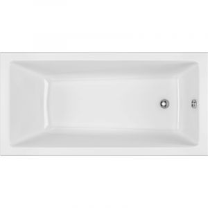 Excellent Baignoire Wave Slim - 160x80 cm - Blanc brillant - Design &eacute;pur&eacute; - Mat&eacute;riaux de qualit&eacute;