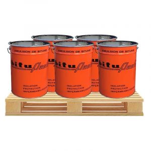 Bitume &eacute;tanch&eacute;it&eacute;, enduit bitumeux, imperm&eacute;abilisant ma&ccedil;onnerie, bois, m&eacute;taux, cuve, bassin, fondation, sol, BITUFLASH - PROCOM 5 x 25L