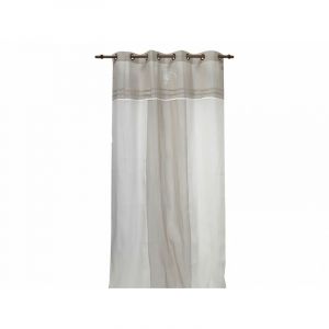 Soleil D Ocre - Rideau brod&eacute; lin oeillet 'ant D34'