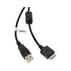 Vhbw - c&acirc;ble de donn&eacute;es usb (type a sur lecteur MP3) c&acirc;ble de chargement compatible avec Sony Walkman NWZ-A876, NWZ-E354 lecteur MP3 - noir, 150cm