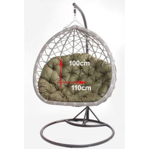 Setgarden - Coussins pour fauteuil ber&ccedil;ant de jardin 110 x 100cm Coussin Fauteuil Suspendu Coussin fauteuil suspendu hamac Vert