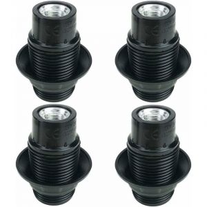 Vis E14 Noir, Support D'ampoule E14, 4 Pièces Douille E14, Ampoule à Douille E14, Adaptateur Noir Socket, Douilles de Lampe Décoration Café Cuisine