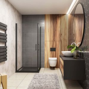 Ocean Sanitaire - Oc&eacute;an Cabine De Douche 100x80x200cm Cabine De Douche Noire Mate