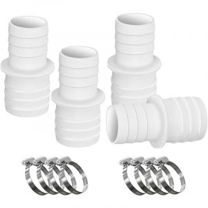 Largeight - Lot de 4 raccords de tuyau de piscine de 32 à 38 mm de diamètre avec 8 colliers de serrage, adaptateur de réduction de tuyau pour