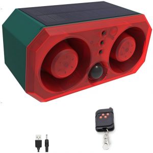 Alarme solaire ext&eacute;rieure avec d&eacute;tecteur de mouvement : Comboss aboiement de chien, d&eacute;tecteur de mouvement sonore d'aboiement de chien avec 2