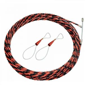 Aiguille Electricien 50M Tire Fil Electriques 6mm Diam&egrave;tre Kit Tire Fils Electrique, r&eacute;tractable d'installation rallonge en Acier spiral&eacute; Flexible