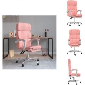 Vidaxl - Fauteuil inclinable de bureau Rose Similicuir - Chaise De Bureau - Chaise Ergonomique - Fauteuil De Bureau - Simuli Cuir - Rose
