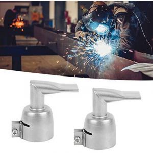 Lot de 2 buses de soudage pour pistolet &agrave; air chaud, torche chauffante en acier inoxydable &agrave; 90 degr&eacute;s, buse &agrave; pointe pla
