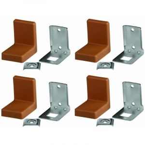 Cyclingcolors - 4x Equerre d'assemblage en acier avec cache en plastique Connecteur Angle Couvercle Meuble Caisson, marron aulne